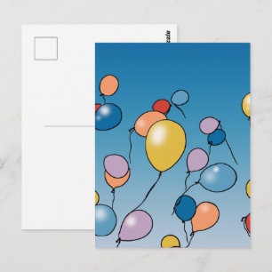 Geburtstags-Ballon-Feier Postkarte