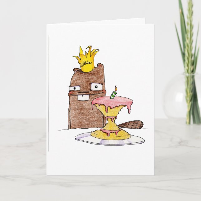Geburtstags-Biber Karte (Vorderseite)