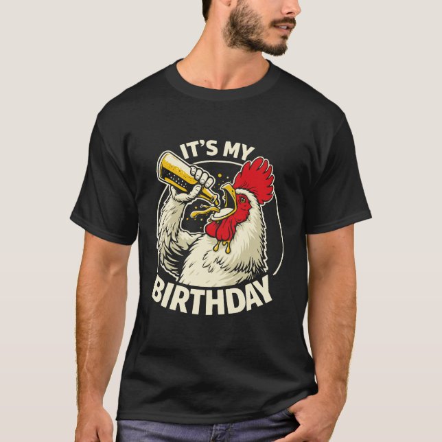 Geburtstags-Bier-Schluck-Hahn T-Shirt (Vorderseite)