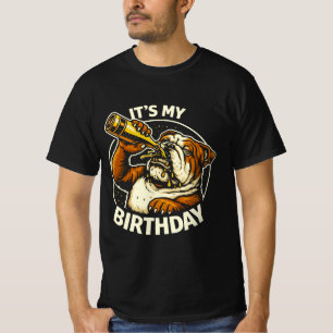 Geburtstags-Bier-Schlucker-Bulldogge T-Shirt