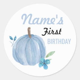 Geburtstags-Blume Boy Pumpkin Blue Sticker jedes A