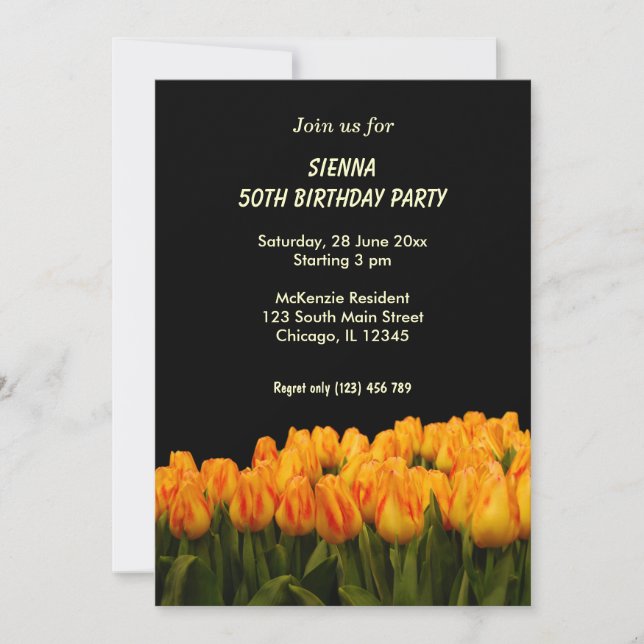 Geburtstags-Blume Einladung (Vorderseite)