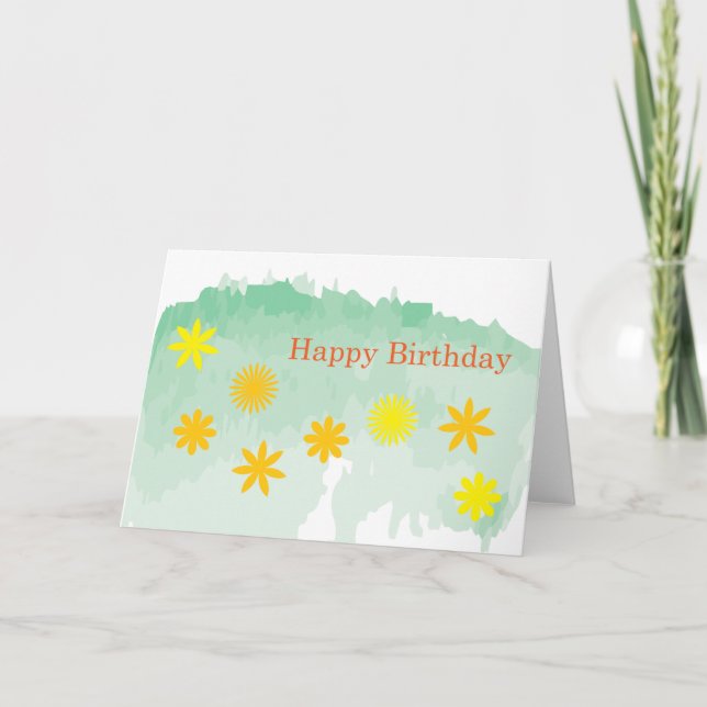 Geburtstags-Blume Karte (Vorderseite)