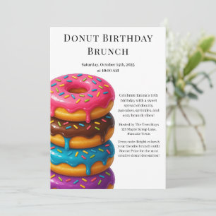 Geburtstags-Brunch-Party Pfannkuchen & Donuts Einladung