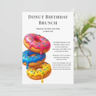 Geburtstags-Brunch-Party Pfannkuchen & Donuts Einladung