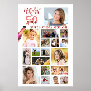 Geburtstags CHEERS TO YEARS Rose Gold 18 Fotos Poster