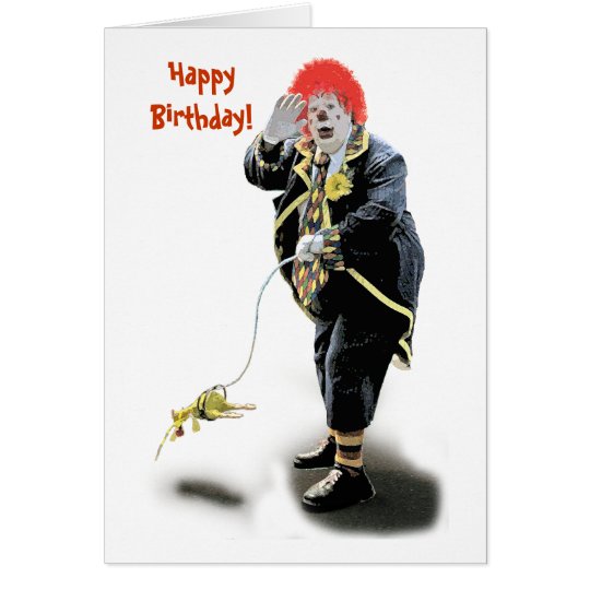Geburtstags-Clown-Karte (weiß) Karte