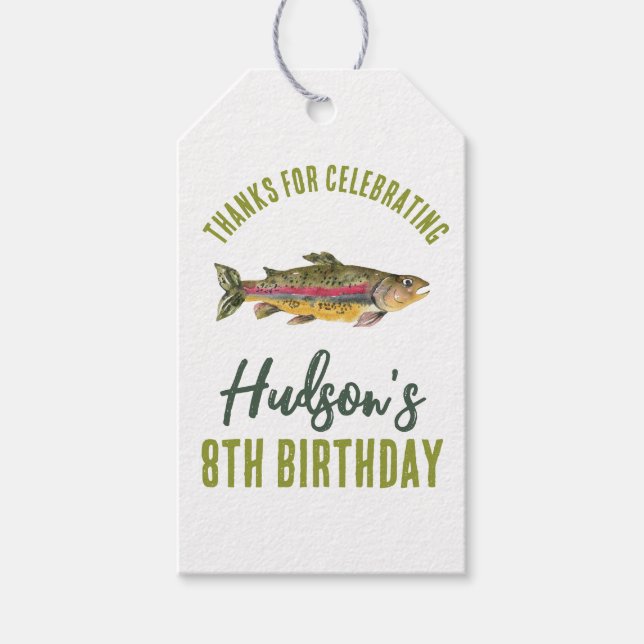 Geburtstags-Fishing-FangerTags Geschenkanhänger (Vorderseite)
