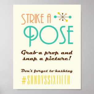 Geburtstags- Fotobooth-Schild im Stil der Mitte de Poster