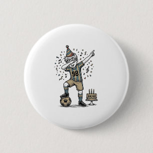 Geburtstags-Fußball-Junge-Dab-Vintage-Gravur-Shirt Button