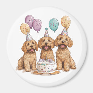 Geburtstags Goldendoodle Hunde Geburtstagstorte Magnet
