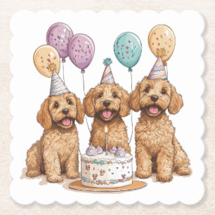 Geburtstags Goldendoodle Hunde Geburtstagstorte Untersetzer