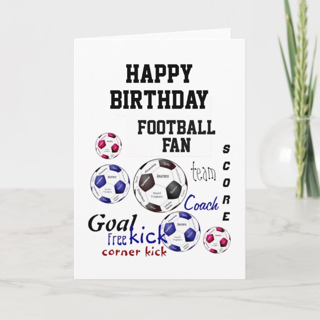 Geburtstags-Gruß für Fußballfan-Spaß Karte (Vorderseite)