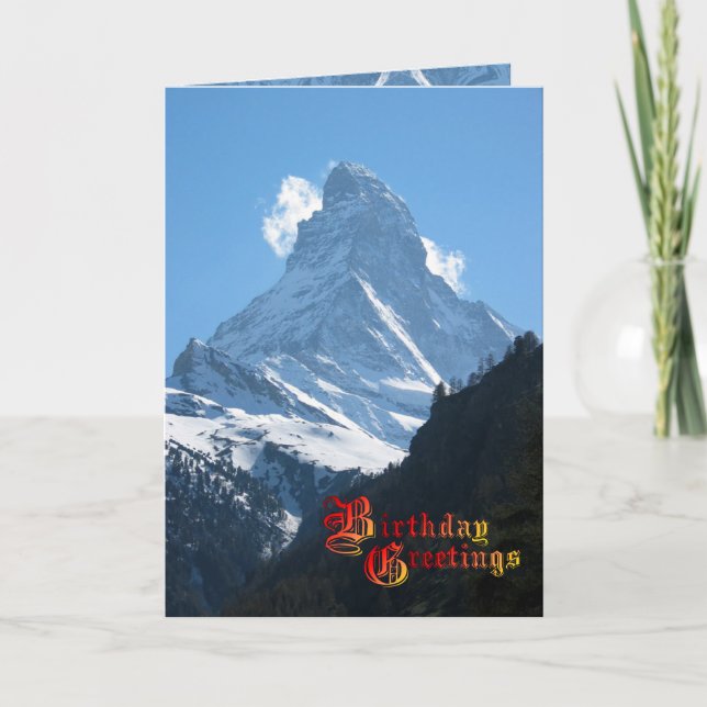 Geburtstags-Grüße - Matterhorn, Zermatt Karte (Vorderseite)