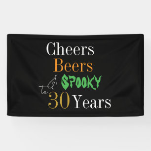 Geburtstags Halloween Bierchen Spooky Party Banner