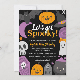 Geburtstags Halloween Lasst uns sprichwörtliches P Einladung