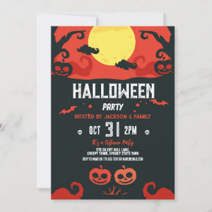 Geburtstags Halloween Pumpkin-Party Einladung