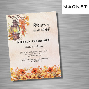 Geburtstags-Herbstblumen orange vintage Luxus Magneteinladung
