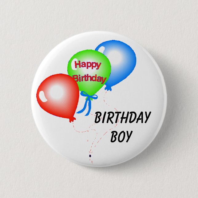 Geburtstags-Jungen-Knopf Button (Vorderseite)