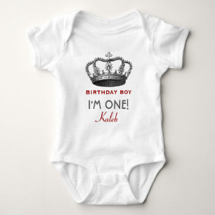 Geburtstags-Jungen-königlicher Prinz Crown ein Baby Strampler