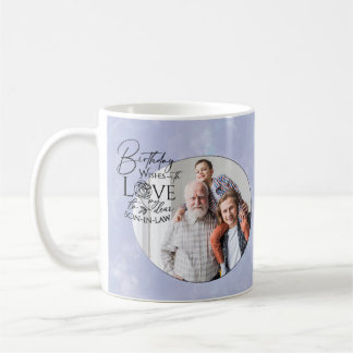Geburtstags-Kalligrafie-Fotodesign für den Schwieg Kaffeetasse