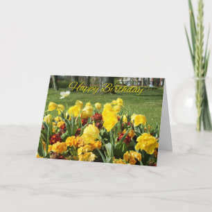 Geburtstags-Karte mit Digital gemalten Blumen Karte