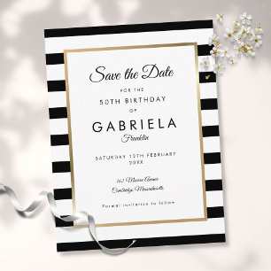 Geburtstags-Klassiker-Streifen Save the Date für j Postkarte