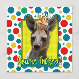 Geburtstags-kleiner Kuchen - Känguru Einladung