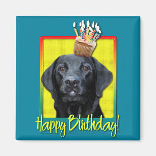 Geburtstags-kleiner Kuchen - Labrador - Schwarzes Magnet