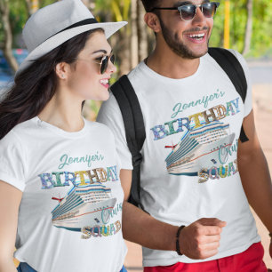 Geburtstags-Kreuzfahrt-Truppe Schiff Personalisier T-Shirt