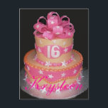 Geburtstags-Kuchen-16. Postkarte<br><div class="desc">Sie haben die Herzen von jeder gewonnen, das Sie sich getroffen haben. Sie haben die Leben von denen geändert, die Sie herum sind. Gerade vom Lächeln auf Ihrem Gesicht. Auf Ihrem 16. Geburtstag-Geburtstag. Wir hoffen die neuen und fantastischen Zeiten dessen. Kommen Ihre Weise mit neuen Möglichkeiten und Anfängen. Alles Gute...</div>