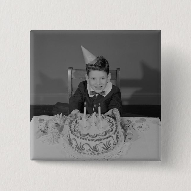 Geburtstags-Kuchen Button (Vorderseite)