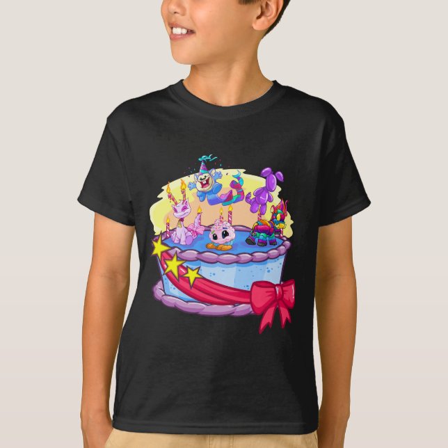 Geburtstags-Kuchen-Gruppen-Schuss T-Shirt (Vorderseite)