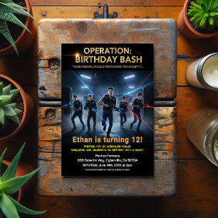 Geburtstags-Lasertag-Operation Bash Postkarte