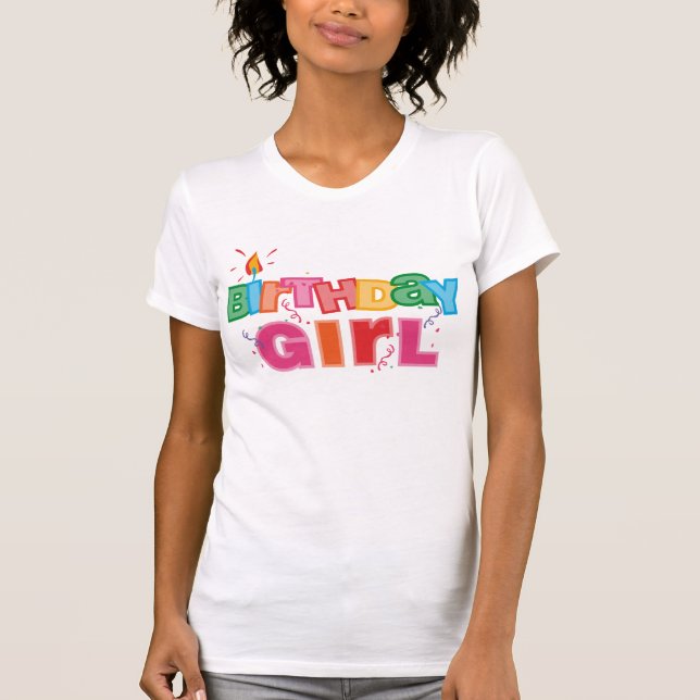 Geburtstags-Mädchen-Buchstaben T-Shirt (Vorderseite)