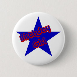 Geburtstags-Mädchen-Entwurfs-niedlicher Knopf Button