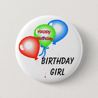 Geburtstags-Mädchen-Knopf Button