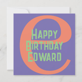 Geburtstags Monogram Grußkarte - Benutzerdefiniert