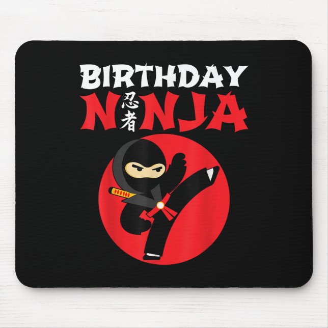 Geburtstags-Ninja - Kinder-Ninja-Geburtstagsfeier  Mousepad (Vorne)