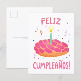 Geburtstags-Pan-Dulce-Concha auf Spanisch Postkarte