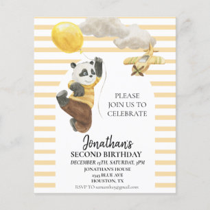 Geburtstags-Panda-Bär mit Wasserfarben-Ballons