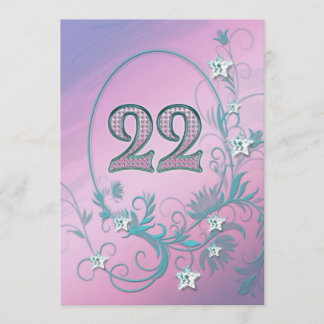 Geburtstags-Party Einladung 22 Jahre alt