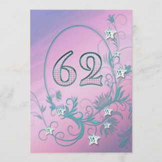 Geburtstags-Party Einladung 62 Jahre alt