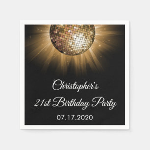 Geburtstags-Party-Goldschein-Disco-Ball Serviette