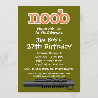 Geburtstags-Party - lustiger Noob Gamer Einladung