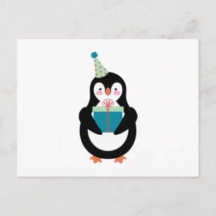 Geburtstags-Pinguin Postkarte