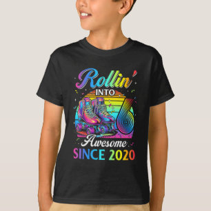 Geburtstags-Roller-Skating 6. Mädchen Rollt Rein I T-Shirt