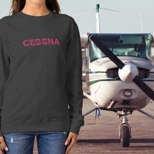 Geburtstags-Rosa-Cessna-Typografie Einfach Modern Besticktes Sweatshirt