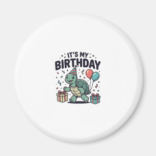 Geburtstags-Schildkröten-Party-Vektordesign_1 Magnet
