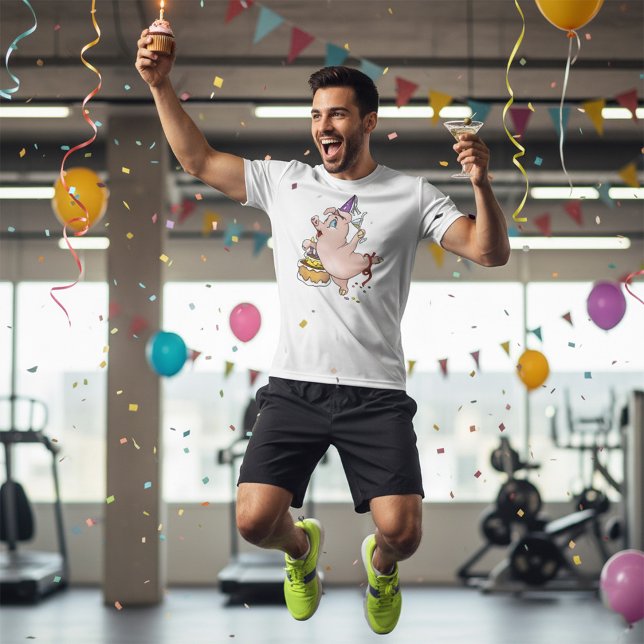 Geburtstags Schweinepartys Mens Active T-Shirt (Von Creator hochgeladen)